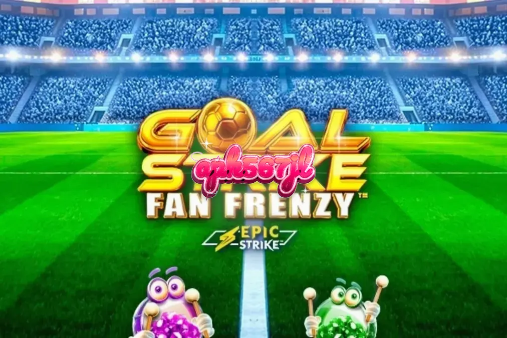 Tampilan visual slot bertema sepak bola dengan elemen stadion dan simbol bola emas.